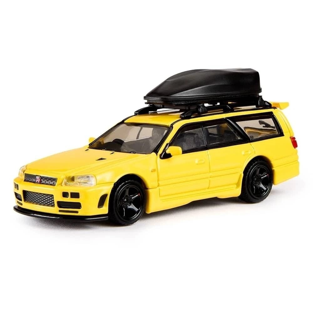 Hot Wheels Elite 64 Mod Shop Nissan Stagea Autech 260RS 1:64 Yellow Custom JDM